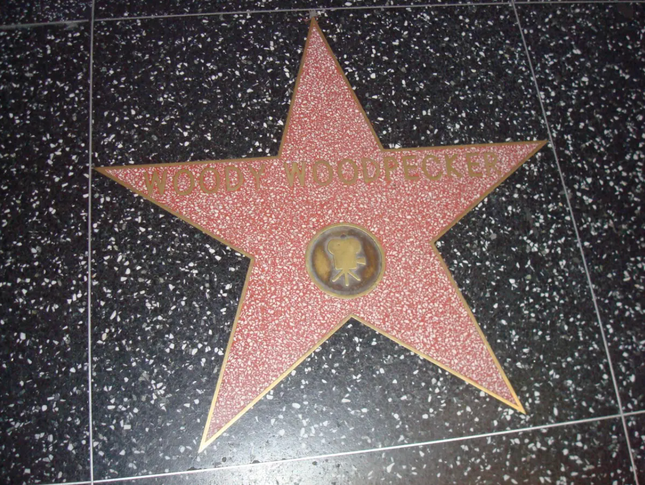De ster van Woody Woodpecker op de Hollywood Walk of Fame. Publiek domein